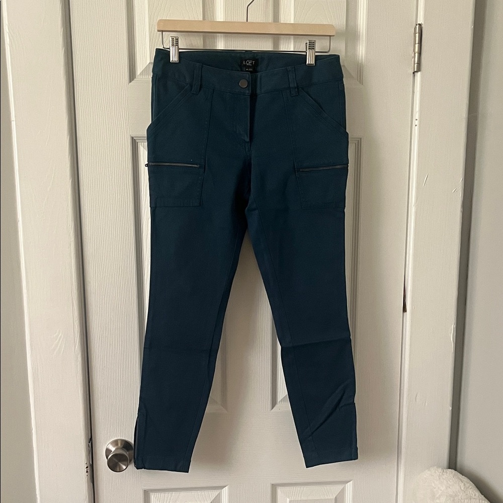 LOFT Dark Teal Utility Pants
